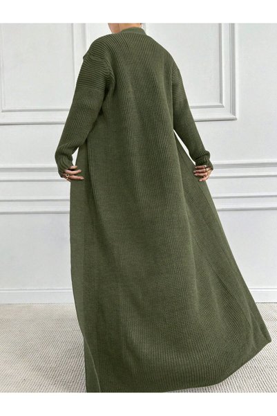ÖZKURTOĞLU COLLECTİON 2 Piece Women's Chic Vintage Hair Braid Pattern Long Cardigan Sweater Dress Set, Winter Women's Knitwear Suit