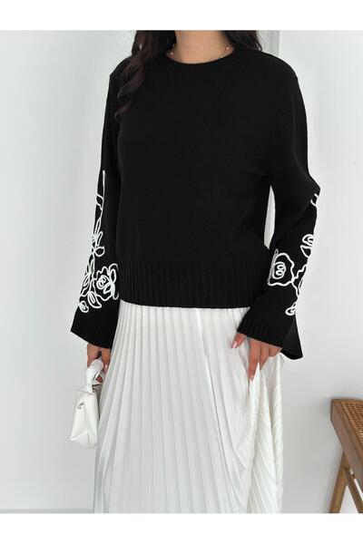 Jeevee Pulover spaniol cu mâneci brodate