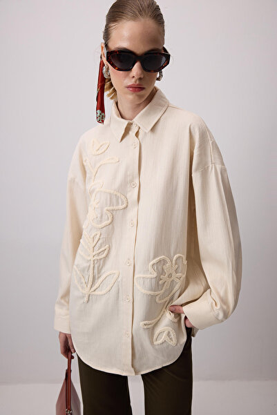 Touché Privé DOĞAL DOKULU NAKIŞLI GÖMLEK