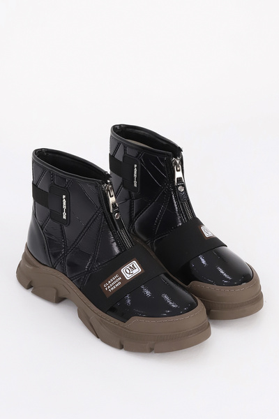 Mamito Ayakkabı CNF 0574 Κοντές μπότες από ύφασμα αλεξίπτωτου με λεπτομέρεια με φερμουάρ μπροστά