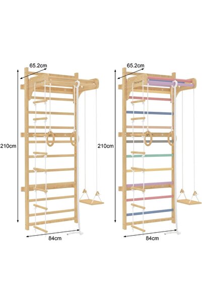 theplayroom سلم سويدي فاخر قابل للتعديل للأطفال مصنوع من الخشب الطبيعي ومصمم ...