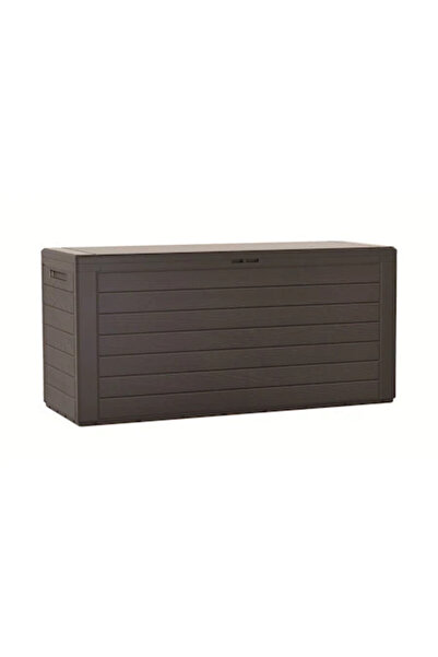 Prosperplast Storage box, wood imitation finish - “Woodebox”, terra d`ombra brown, 280 liters, cm 116 x 43.8
