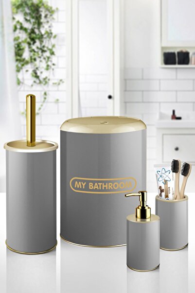 LE PARİS Metal 4 Parça Lüks Banyo Seti – Şık & Modern Tasarım