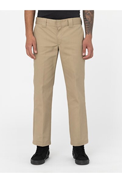 Dickies Μπεζ ανδρικό στενό ίσιο παντελόνι εργασίας 873 Rec χακί