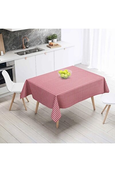 OEM Tablecloth 58, cotton + polyester, white + red, 140 x 180 cm