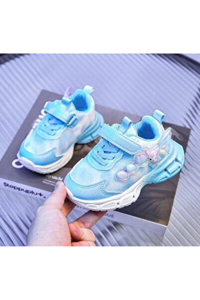 Bebelul Adidasi bleu cu sidef ALB si luminite - Lolly