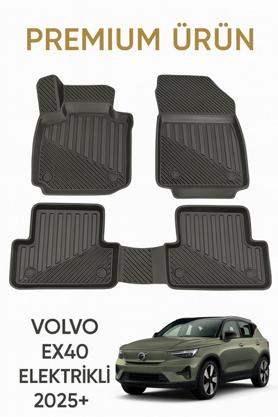 Black Gold Volvo EX40 (Elektrikli) 2025+ Uyumlu 3D Oto Paspas Premium