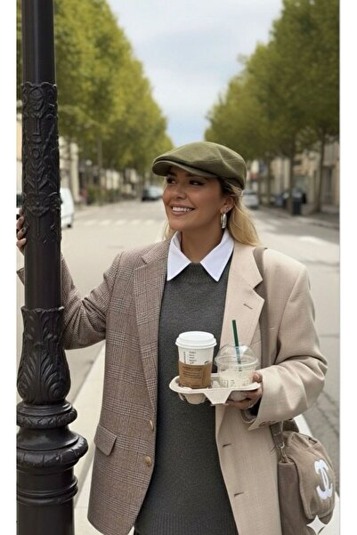 Goldmine Women's Elastic London Cap Khaki