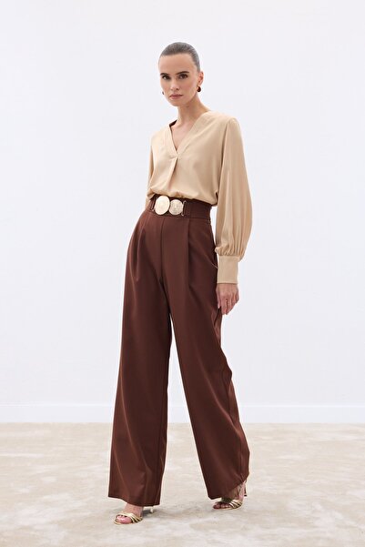 Sateen Accessory Pants - Brown
