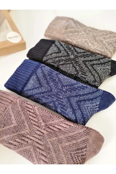 Moonys Socks Collection Set de șosete pentru bărbați cu prosop de iarnă - 4 p...