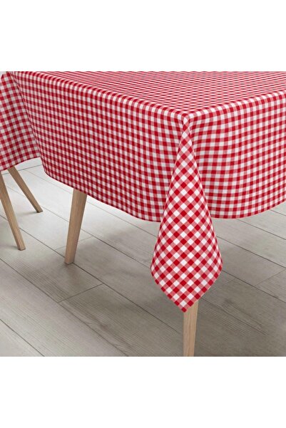 OEM Tablecloth 58, cotton + polyester, white + red, 140 x 180 cm