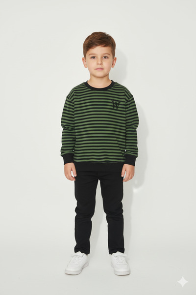 WORRN Tricou pentru băieți cu umăr dezactivat, 2-5 ani, în dungi, tendință, c...