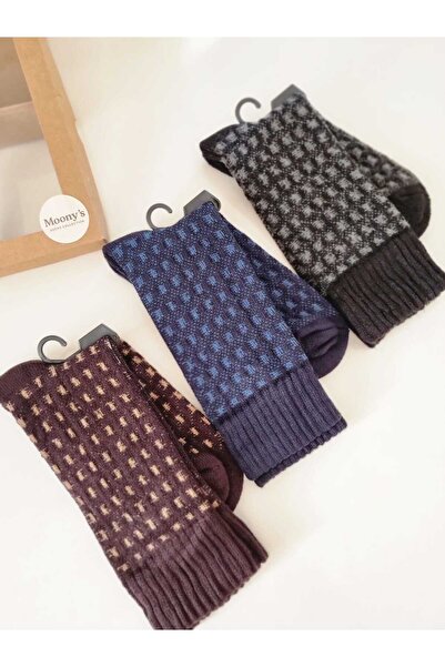 Moonys Socks Collection Kışlık Havlu Erkek Çorap Seti - Özel Bambu Yumuşak Do...