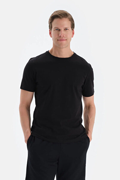 Dagi Μαύρο μπλουζάκι με κοντό μανίκι από μεταξωτό απρέ