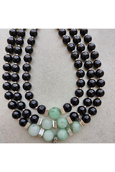 elinasaccessories El yapımı aventurine, akik,onyx kolye dogaltas tasarım kolye el yapımı kolye