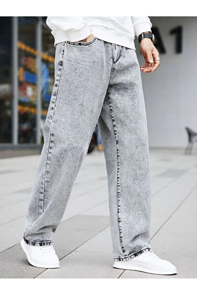 viking's line Kar Yıkama Straight Leg Jeans Kot Pantolon Füme Baggy yeni sezon 2026