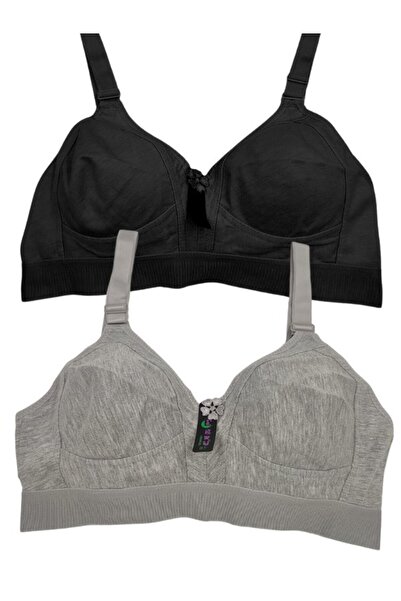 irem içgiyim Wide Elastic Combed Cotton Gatherer Bra 2' Pack