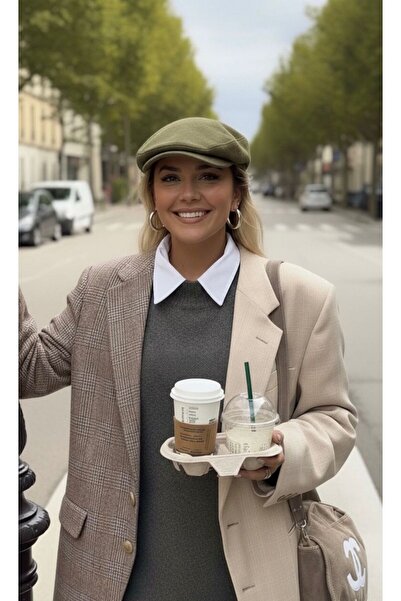 Goldmine Women's Elastic London Cap Khaki