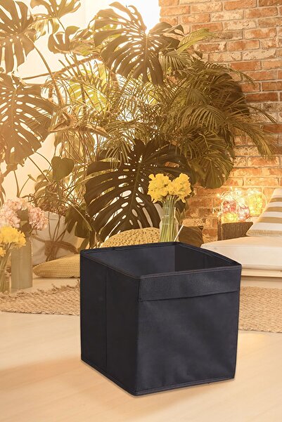 HomyJRs Black Coverless Fabric Organizer Box 30×30×30 – Multi-Purpose Organizer