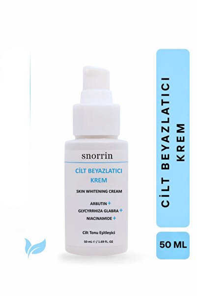 SNORRIN Leke ve Kararma Karşıtı Cilt Beyazlatıcı Bakım Kremi - Arbutin, Niaci...