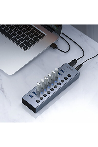 Other Hub BT2U3-16AB z włącznikami 16x USB-A - szary