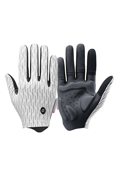 Other Rękawiczki sportowe rowerowe pełne wiosenno-letnie rozmiar M - biało-czarne