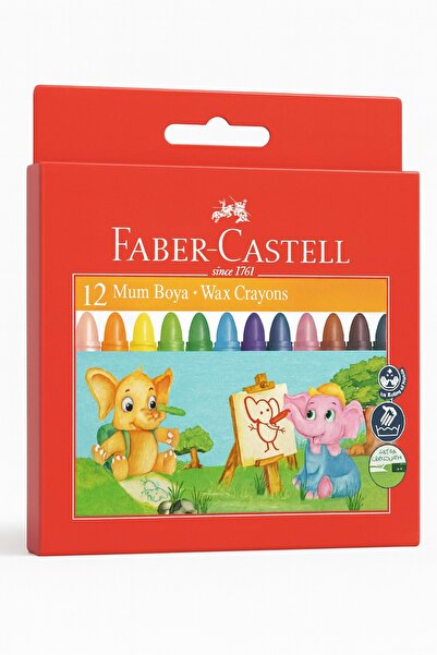 Faber Castel Faber-castel Süper Yıkanabilir Mum Boya, 12 Renk, Leke Bırakmaz,...
