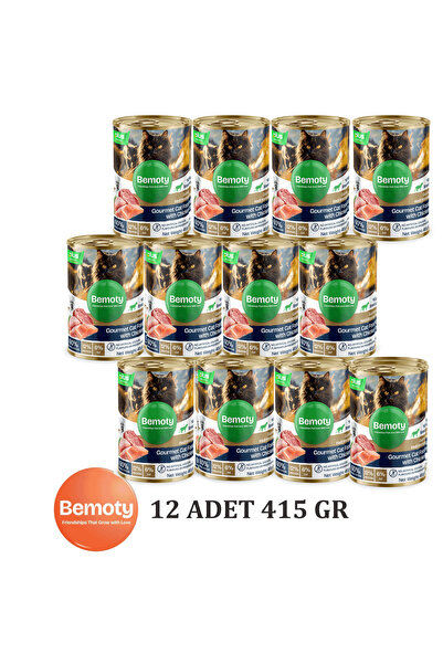 BEMOTY Gurme Lezzet Yetişkin Kedi Konservesi 415 gr x 12 Adet