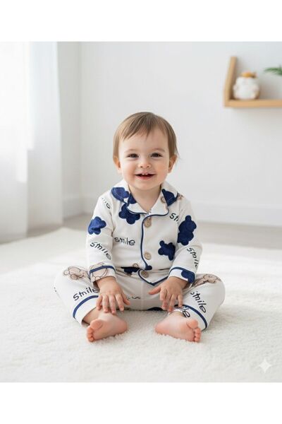 P&H BABYWEAR Smile Ayıcık Desenli Unisex Pijama Takımı