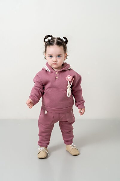 JNF kids Kız Bebek & Çocuk Üç İp Kapüşonlu 2'li Takım