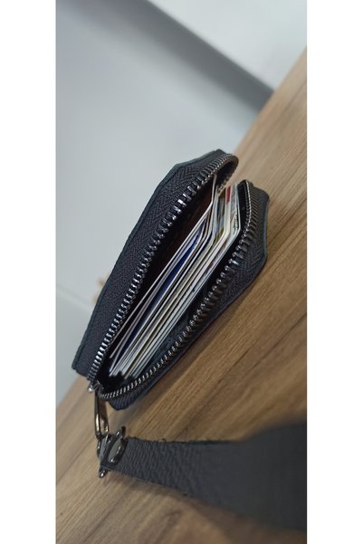 MATRUŞKA DERİ SANAT TASARIM Real Leather Zipper Card Holder