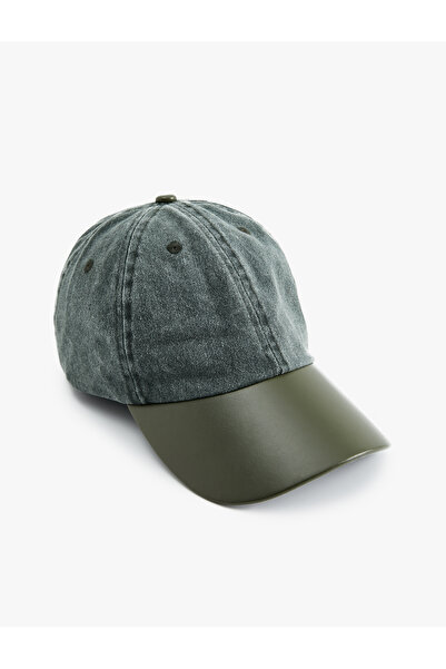 Koton Faux Leather Detailed Cap Hat
