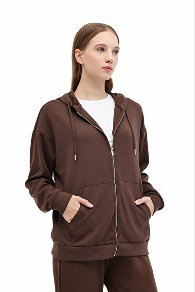 lumberjack Γυναικείο φούτερ 5W Wb Carla-H Gınsen 5Pr καφέ A102031375