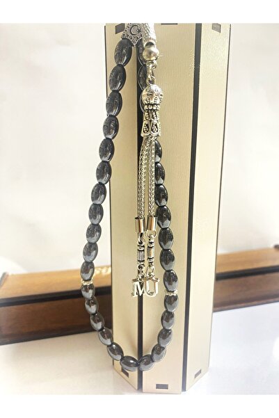 Lio20 Kişiye Özel Tasarım Püskül Ucu Harfli Doğal Taşlı Hematit Taşı Tesbih - Hediyelik Aksesuar