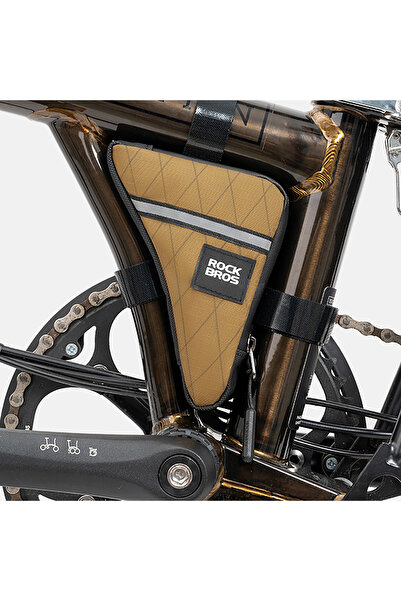 Other Torba sakwa trójkątna na ramę rowerową 0.3l - brązowa