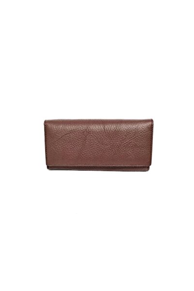 OEM Women's wallet, made of genuine leather, brown 18.5 x 9.5 cm, 20256