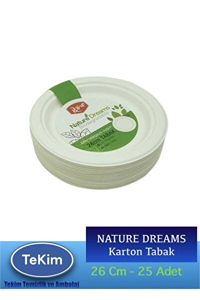 Roll-Up Nature Ekolojik Kağıt Karton Tabak 26cm 25 Adet