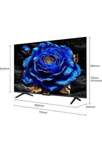 TCL 50T6C 50" 127 Ekran Uydu Alıcılı 4K Ultra HD Google QLED TV 2025