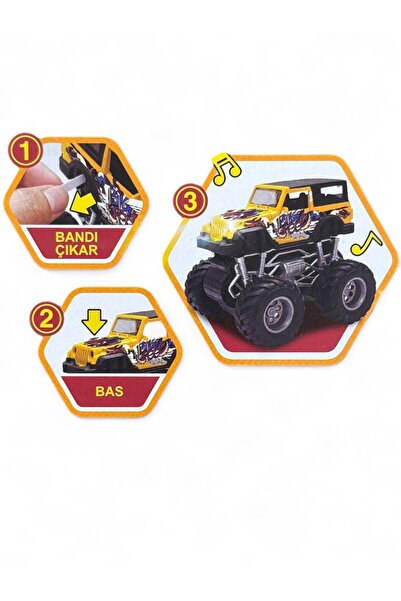 YILDIRIM OYUNCAK Sürtmeli Işıklı ve Müzikli 1:32 Safari 4x4 Kral Jeep 12 cm - Sesli Işıklı Off Road Safari Jeep