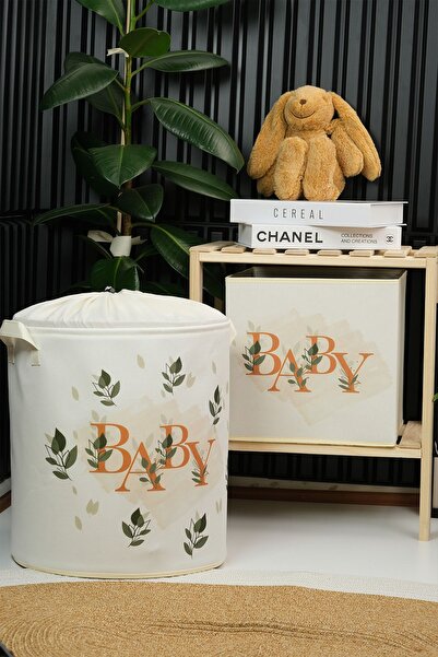 homyjr's Σετ καλάθι και κουτί χωρίς καπάκι με κορδόνι για μωρά – 37×40 + 30×30