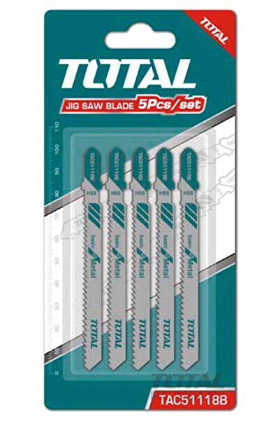 TOTAL TAC 51118 B Jigsaw Blades Set of 5, 100 mm, for metal