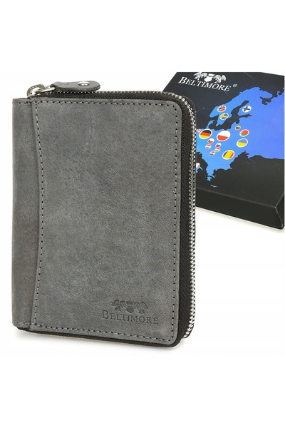 Other Beltimore premium leather wallet with RFiD vertical large zipper