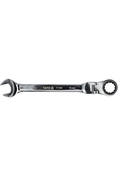yato Cheie combinată cu clichet și cap flexibil 18 mm – YT-1684, 235 mm