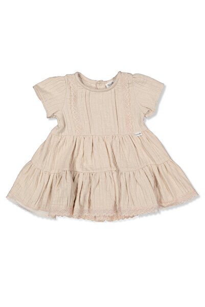 Bebetto فستان منسوج (فستان فتاة أنيقة) بيج