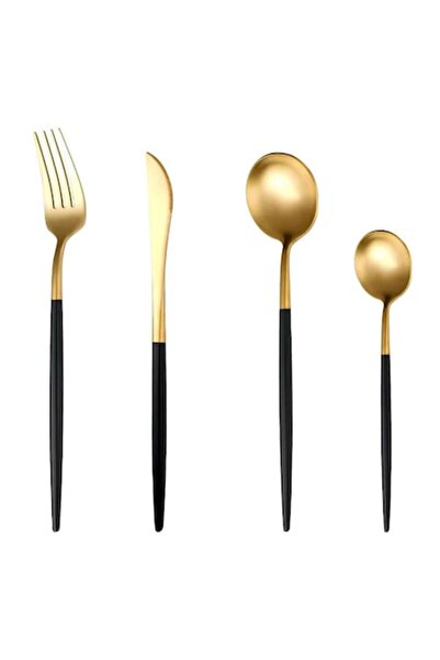 OEM Cutlery JZ098BG, stainless steel, gold + black, 24-piece set