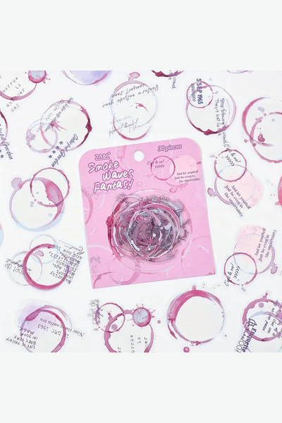 Kolbi Craft 30 قطعة من الملصقات الأرجوانية الشفافة المكتوبة لدفتر الملاحظات و...