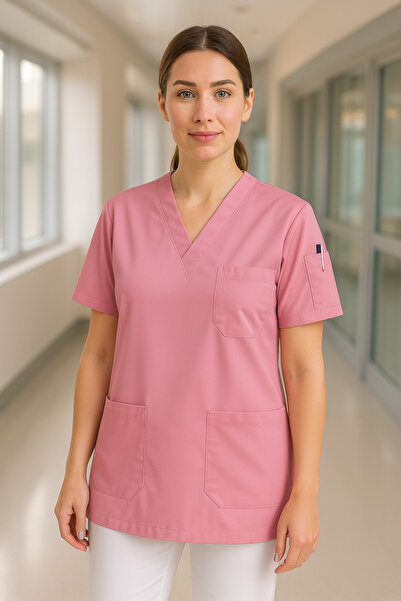 mirach 4-Pocket Nurse and Doctor Scrubs Single Top Uniform Hospital Surgical Uniform Comfortable Medical Clothing