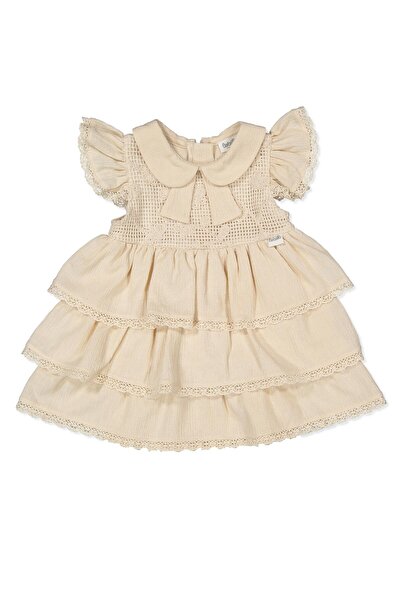 Bebetto فستان منسوج (مجعد) بيج