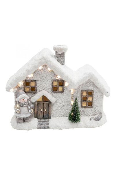 Zep Home Zep ceramic house figurine, 12 LEDs, battery operated