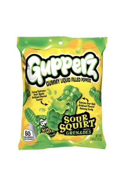 Gupperz Ζελεδάκι σε σχήμα χειροβομβίδας με ξινό υγρό γέμισμα, Gupperz, 72 g